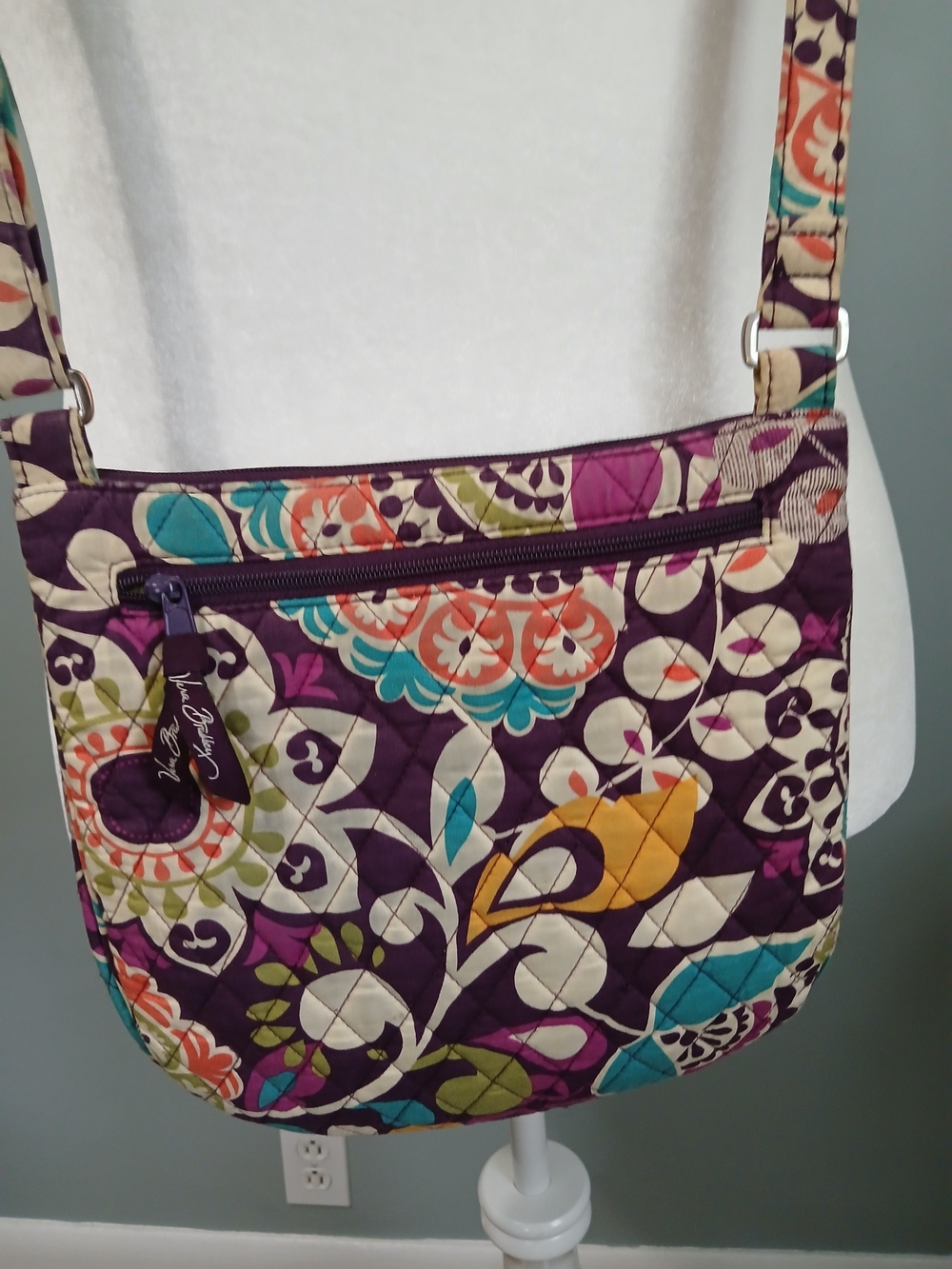 Vera Bradley Purple Floral Quilted Crossbody Bag